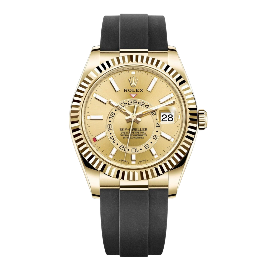 Rolex Sky-Dweller – Goldenes Dial – Oysterflex